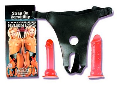 Crotchless Harness with 2 Dildos