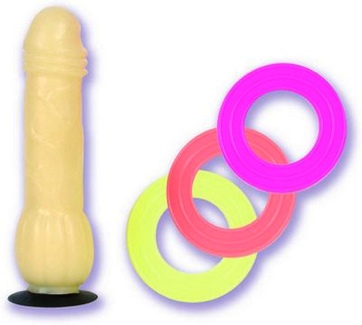 Cock Toss- Glow-In-Dark dildo-3 Rings