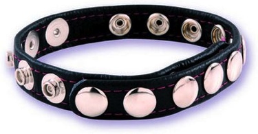10 Speed Black Leather Cock Strap