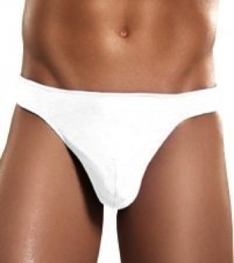 Pouch Thong Knit Silk White Small