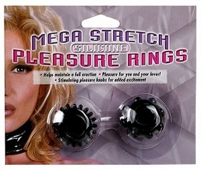 Mega Stretch Silicone Cock Rings - Black
