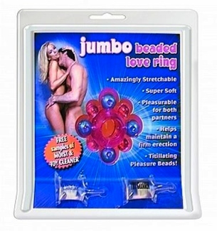 Jumbo Beaded Love Ring - Pink