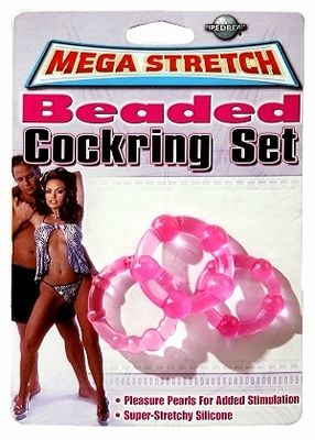 Mega Stretch Beaded Cockring - Pink