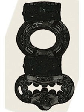 Double Power Cock And Balls Ring Black