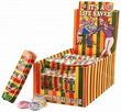 Multi-color condoms in striped novelty case