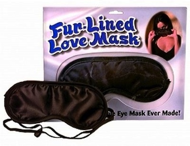 Black Fur & Satin Blindfold