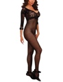 Fishnet Bodystockings Lace With Lace Neckline Black Os