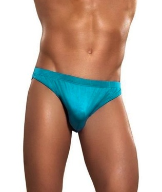 Mens Brief Knit Silk Turquoise Small 