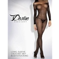 Crochet Net Long Sleeve Bodystocking Blk Queen