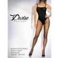 Sheer Bodystocking With Opaque Faux Teddy Black Queen