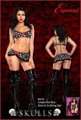 Underwire Bra,Skirt And G-Set Skulls S/M