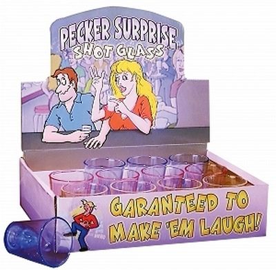 Plastic Shot glass with pecker inside