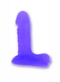 6 inch Jelly dildo with ballsy base -Purple