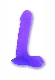 7 inch Jelly dildo with ballsy base -Purple
