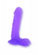 7 inch Jelly dildo with ballsy base -Purple