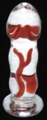 Red Ripple Glass Butt Plug