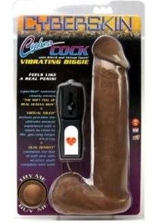 CyberCock W/Balls Vibrating Biggie Cinnamon