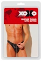 Men Leather Thong With Zipper