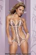 Peek-a-Boo Crotchless Teddy Leopard/Pink One