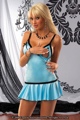 Peek-a-Boo Nightdress And G-String Blue/Black