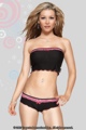 Microfibre Tube Top And Short Black/Fuchsia S