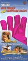 Five Finger Massage Glove Left Handed Fuchsia
