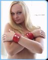 Wrist Cuffs Leather Red