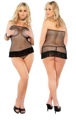 Tube Dress and G-String/Fringe Black 1-2X