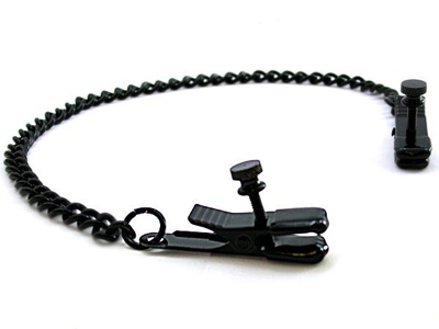 Nipple Clamps Alligator W/Chain Black