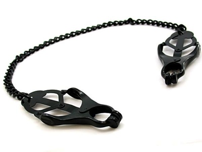 Nipple Clamps Jaws W/ Chain Black