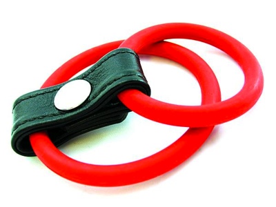 Cock Ring Dbl Ringer Nitrile Red