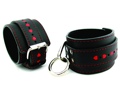 Leather Wrist Restraints WithRed Hearts