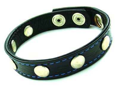 Leather Cockring WithRivets Black