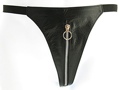 G String Leather W/Zipper Black