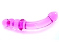 Dildo Boro Glass Sleek Wand Clear Pink