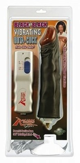 Black on Black Vibrating Rota-Cock Dildo