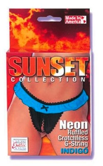 Sunset Collection Ruffled Crotchless G-String