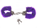 Black Handcuffs W/Purple Fuzzies